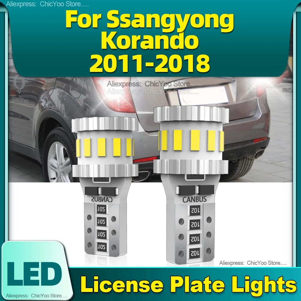 

2Pcs Super Bright W5W T10 LED License Plate Light Plug-N-Play 12V For Ssangyong Korando 2011 2012 2013 2014 2015 2016 2017 2018