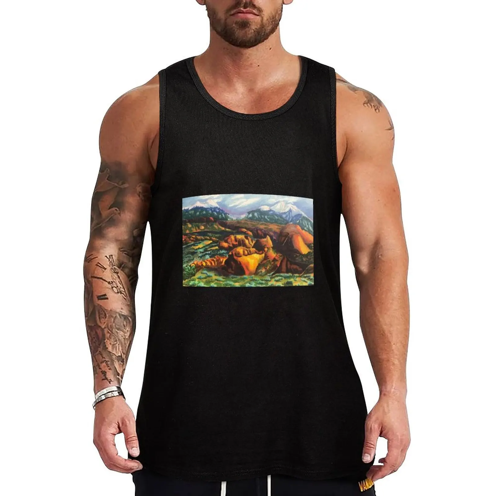 

La Sal Mountains - Utah Tank Top clothes for men summer Working vest cotton t-shirts man