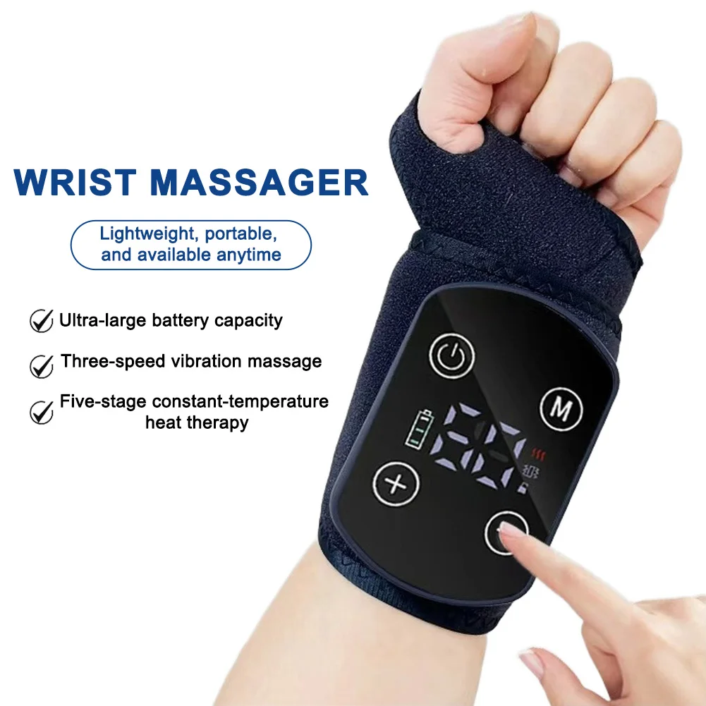 1 Piece Electric Heating Wrist Massager Hand Pain Relief Device With Microcurrent For Tendonitis Carpal Tunnel Syndrome