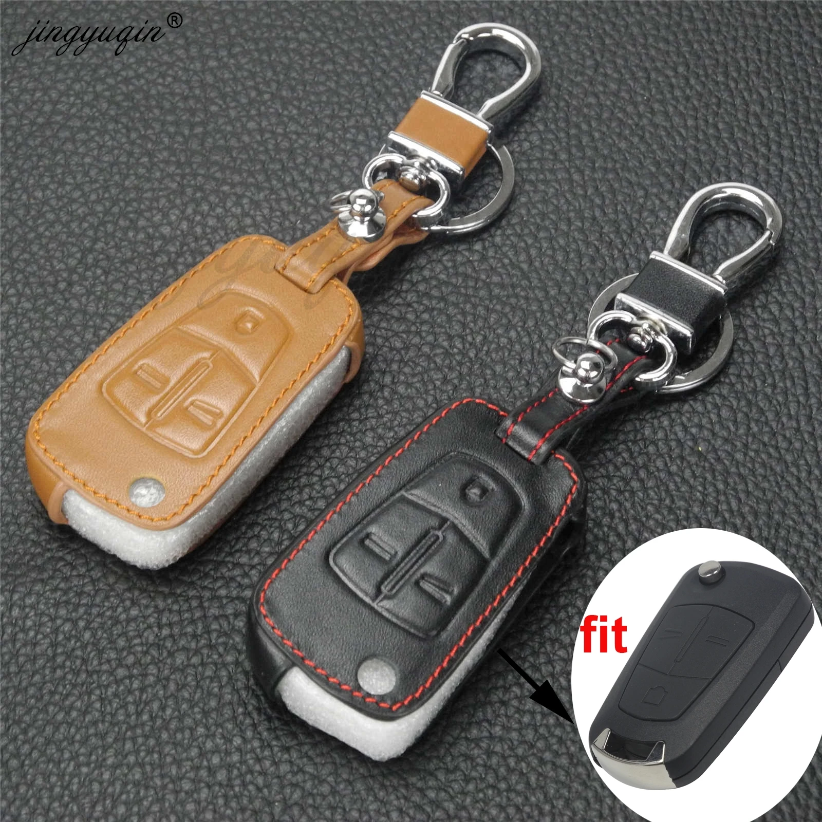 jingyuqin 3BTN Flip Folding Remote Key Case Fob Leather Cover For Vauxhall Opel /Astra H /Corsa D /Vectra C /Zafira Chevrolet