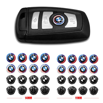 10 adet 11/14MM araba anahtarı amblem rozeti Sticker otomatik kontrol BMW M performans için anahtar Logo çıkartması aksesuarları M3 M5 M6 F30 E39 F20 X1