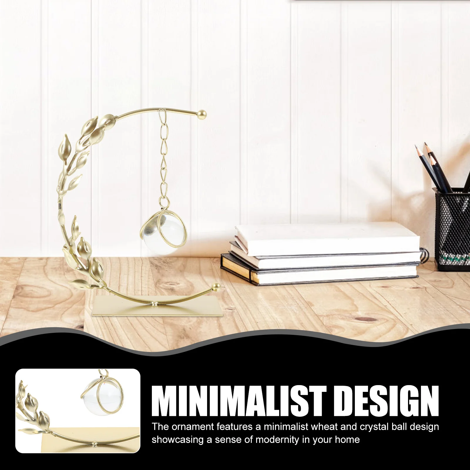 

Wheat Crystal Sphere Ball Home Decor Iron Crystal Material Minimalist Design Tabletop Ornament for Living Room