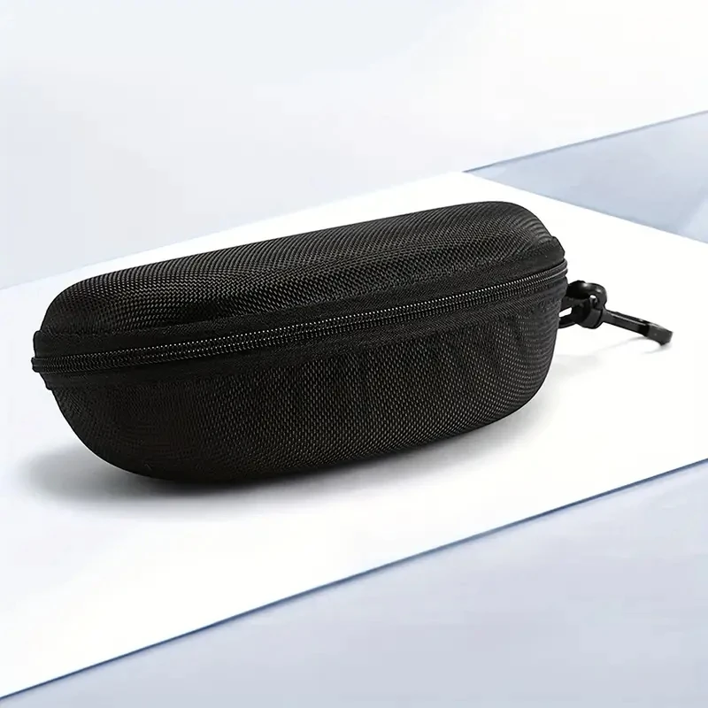 3er-Pack EVA-Brillenetuis, schwarzes Brillenetui, kratzfester Hartschalen-Brillen-Organizer mit Reißverschlusshaken für tragbare Rückseite – Detail 5