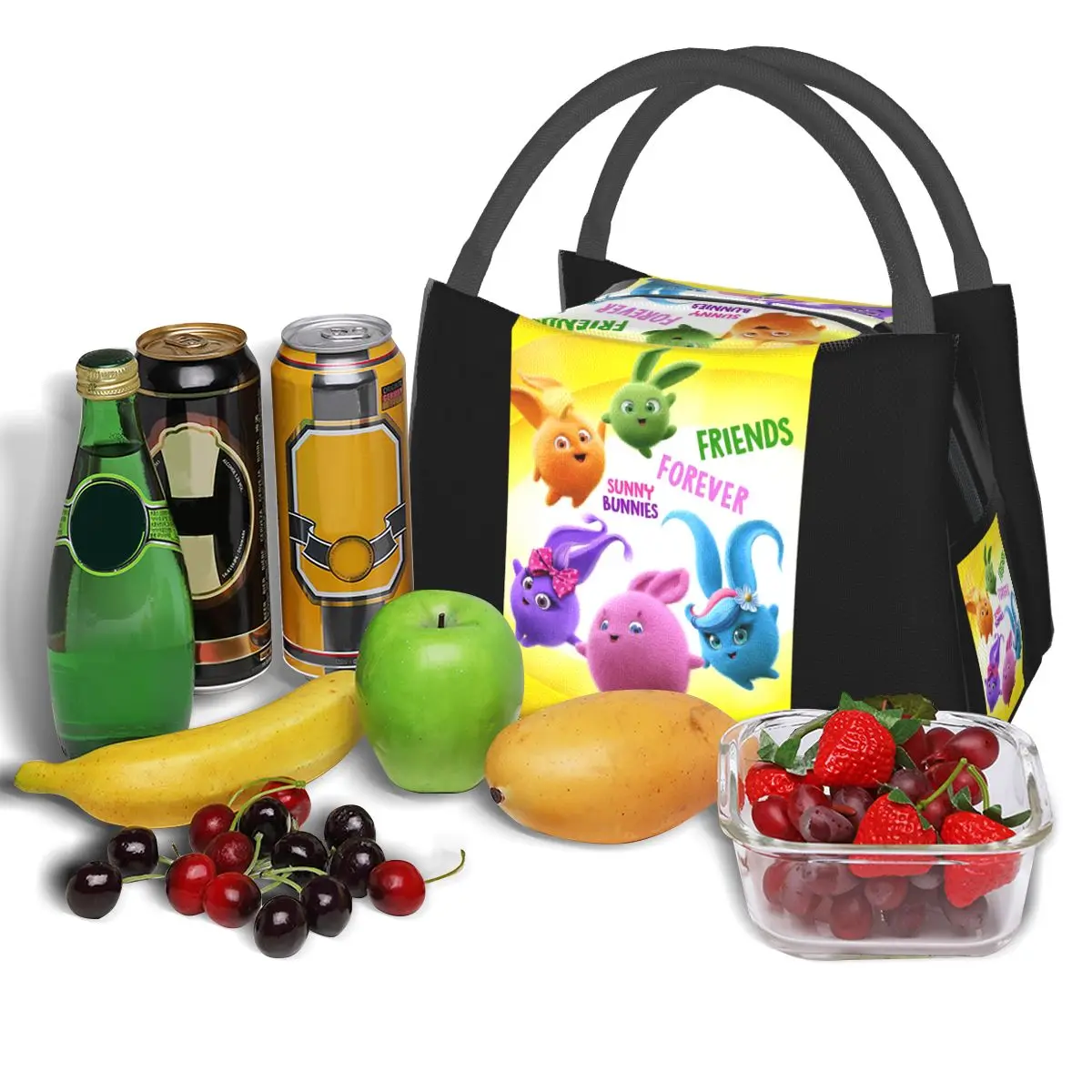 صني الأرانب أنيمي الكرتون أكياس الغداء معزول بينتو صندوق مقاوم للماء حمل أكياس نزهة برودة حقيبة حرارية للنساء طالب العمل