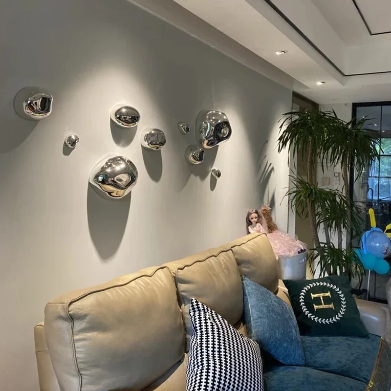 Light Luxury Wall Decoration Creative Electroplated Stone Wall Decoration Modern Handicraft Shopping Mall Hotel Wall Pendant