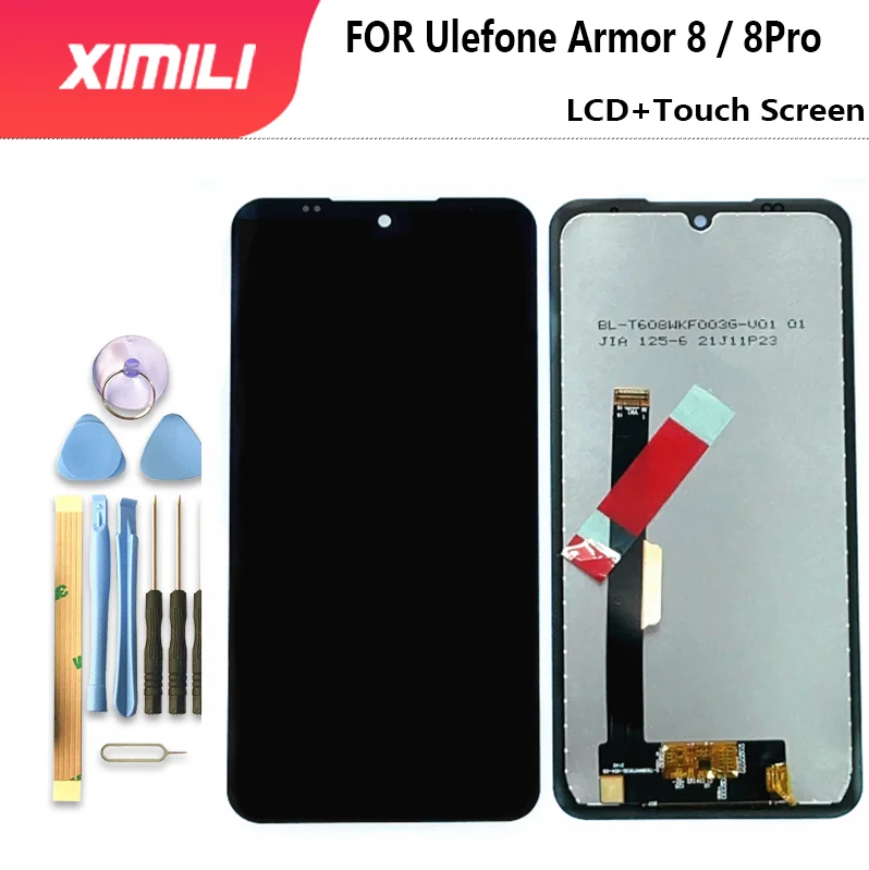 6.1\'\'New 100% original Tested  Ulefone Armor 8 LCD Display And Touch Screen +Film Assembly For Ulefone Armor 8 Pro Phone +Tools