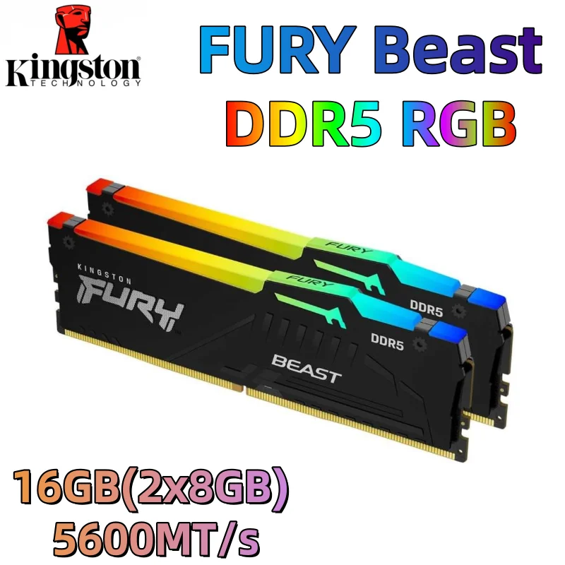 キングストン DDR5 RGB RAM FURY Beast 16GB (2x8GB) 5600MT/s