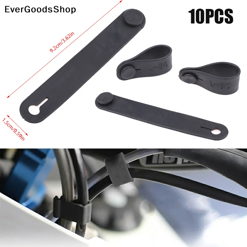 New 10PCS Motorcycle Rubber Frame Securing Cable Wiring Harness Power Cord Tie Clutch Line Brake Ties Elastic Fix Accessories
