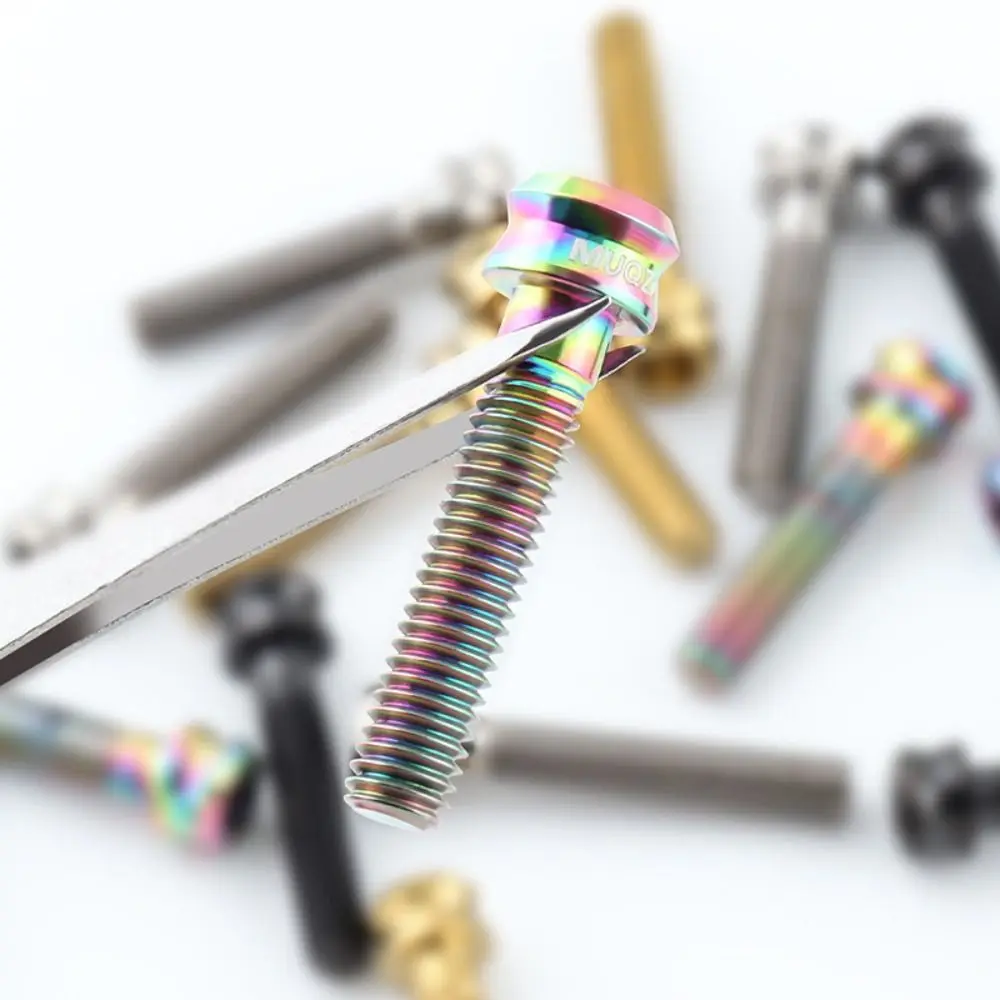 M6x30/35mm Bicycle Stem Top Cap Screw Ultra-light Titanium Alloy Bicycle Headset Top Cap Bolt Colorful Vacuum Plating