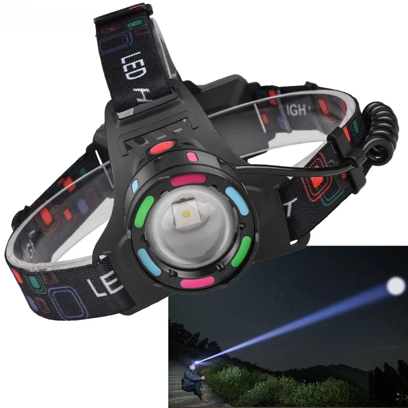 USB Rechargeable Headlight IR Motion Sensor Headlamp Waterproof Head Flashlight Multifunction LED Induction Head Lamp