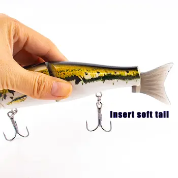 VTAVTA - Señuelo de pesca artificial de 12 cm y 16 g, con 4 segmentos, realista, que se hunde y se hunde, ideal para lucios, swimbait y crankbaits. 10 best sales Señuelos deslizantes - №10