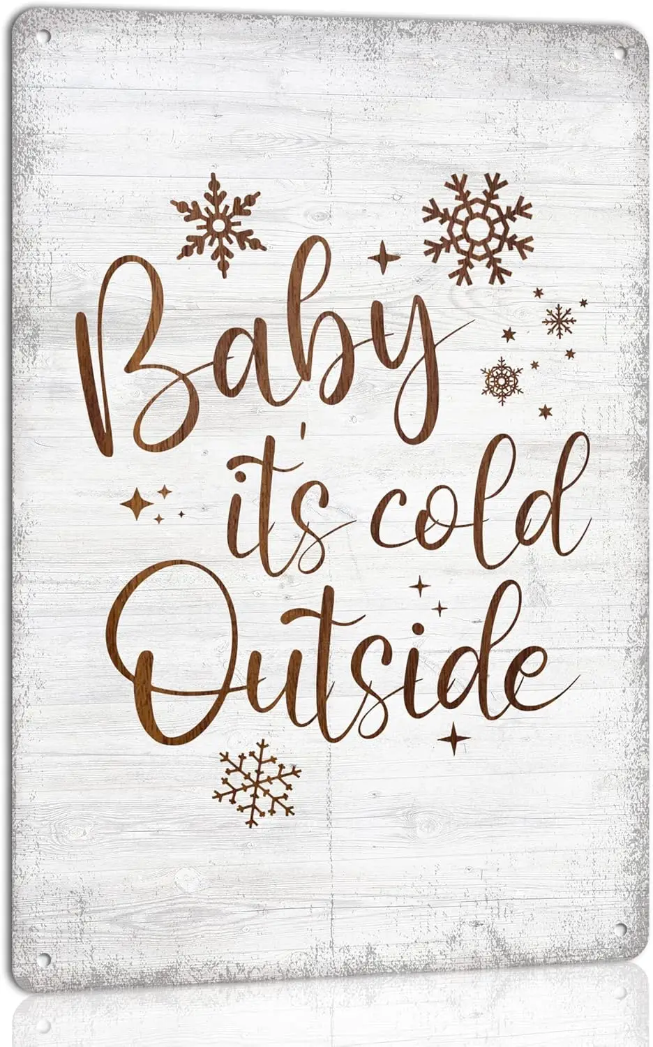 Baby It's Cold Outside Metal Tin Signs for Home Farmhouse Cafes Bar Club Office Vintage Wall Decor Farmhouse Christmas Sign