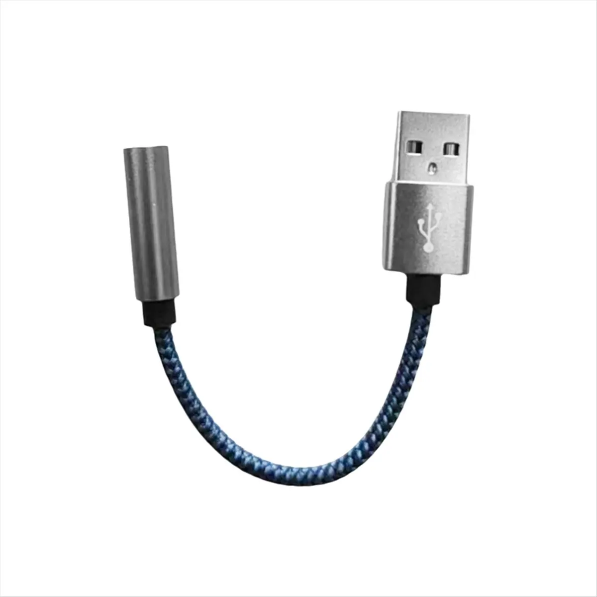 A64I USB to 3.5mm Audio Cable USB A to 3.5mm Female External Stereo Sound Card Headphone Micphone Sound Adapter Silver&Blue
