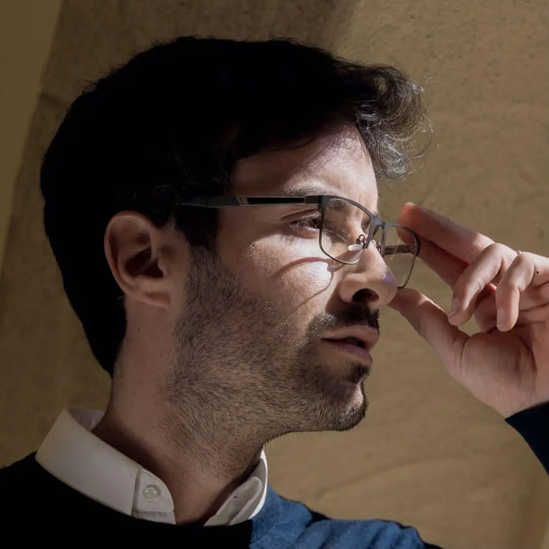 ZENOTTIC Square Carbon Fiber Frame Glasses