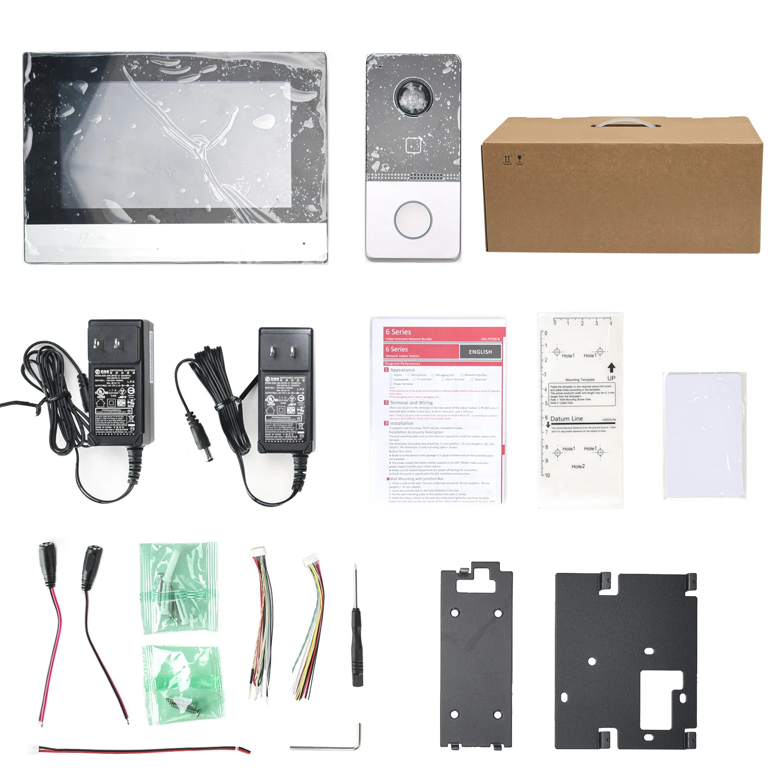 HIKVISION DS-KIS603-P Multi-language 802.3af POE IP Video intercom KIT include DS-KV6113-WPE1 & DS-KH6320-WTE1 call button