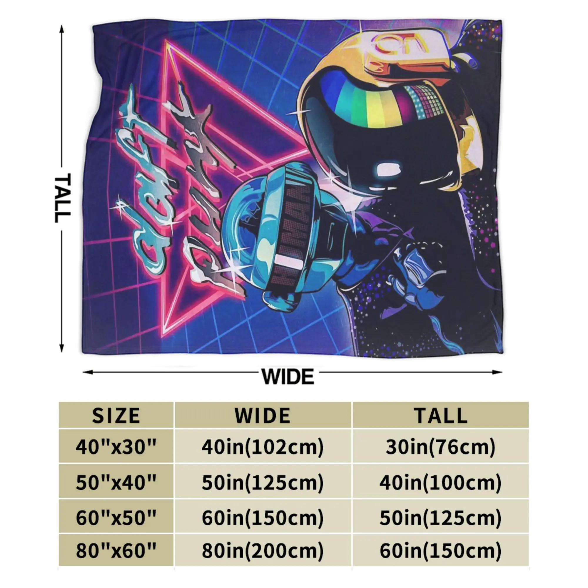 ダフト・パンク・エレクトロニック・ミュージック・ブランケット・ソフト・フランネル・ノベルティ・ギフト・スローブランケット・プラッシュ・薄いキルト