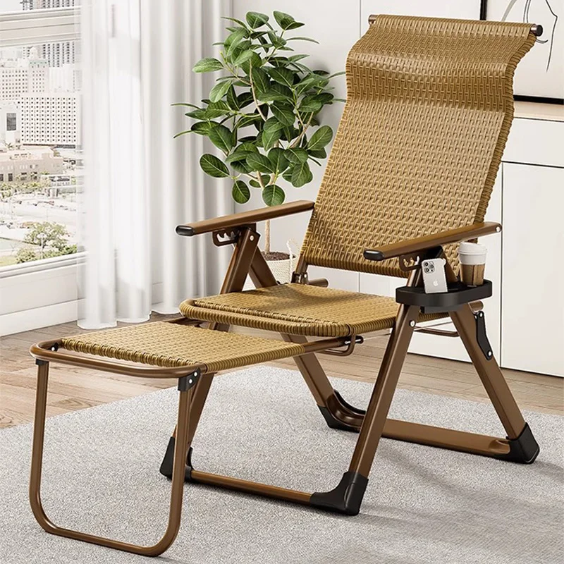 Sedia da campeggio reclinabile in Rattan da pesca Patio abbronzatura Designer terrazza Lounge Chair nuoto comodi mobili Sillas De Playa