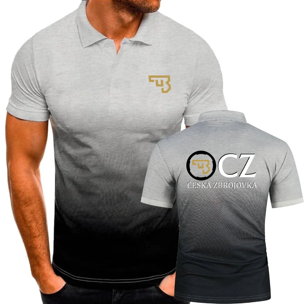 Polo Shirts Military Style Short-Sleeve Topshirt Firearms Sign Mens Undershirt CZ Ceska Zbrojovka Tees Classic Mesh Cotton POLOS