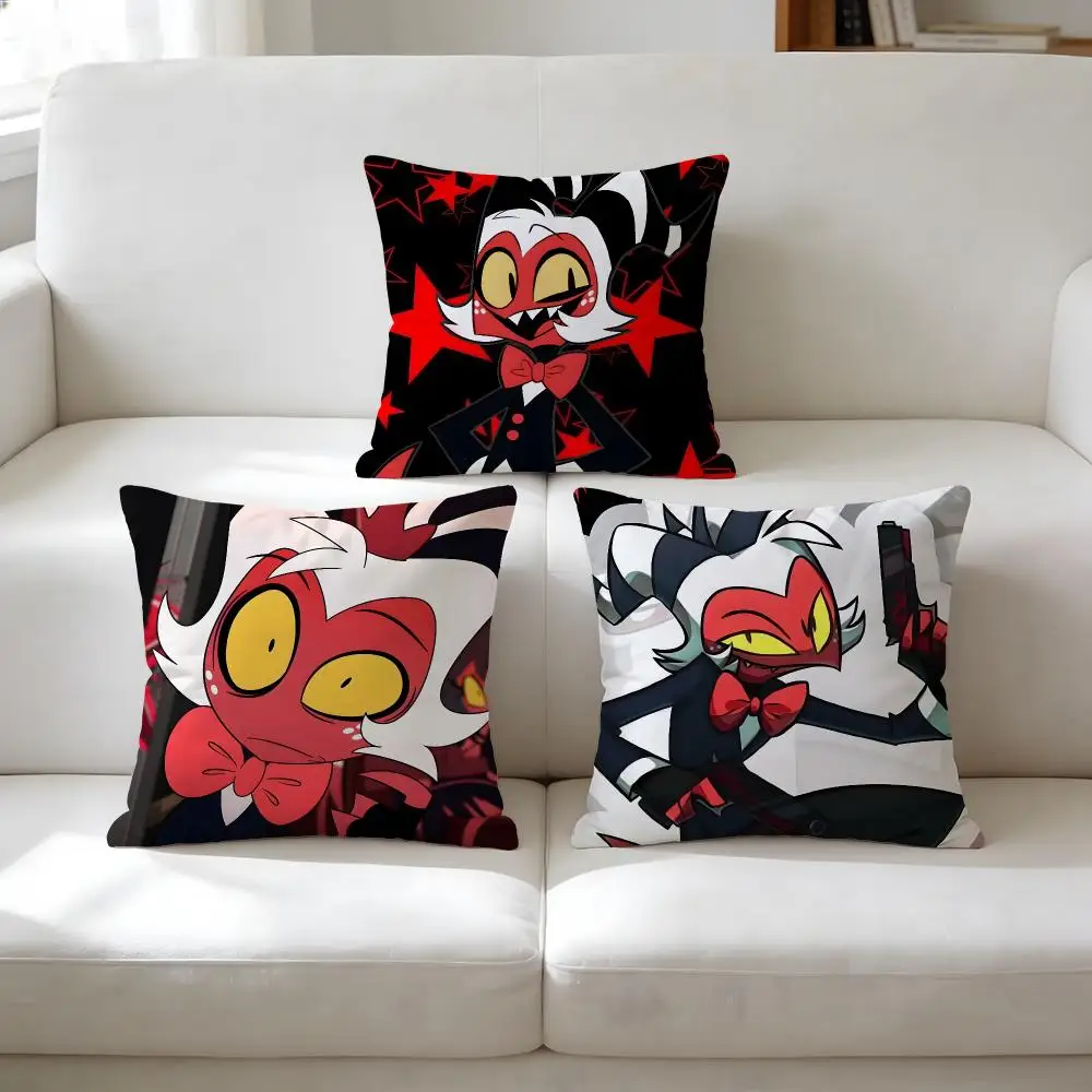 Moxxie H-Helluva Boss Cushion Cover Breathable Short Plush Pillow Case Wrinkle-Resistant Machine-Washable For Easy Care