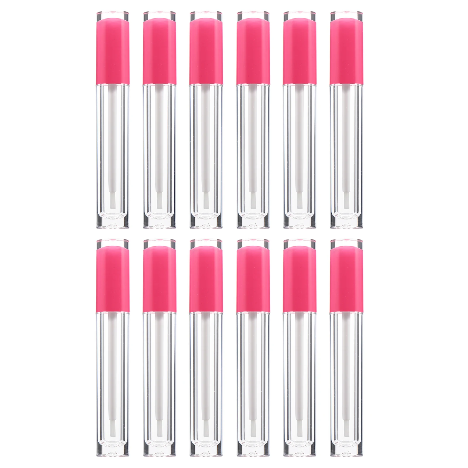 

12 Pink Empty Lip Gloss Tubes Plastic Refillable Bottles Container Charm Matte Refillable Bottles Packaging Gift