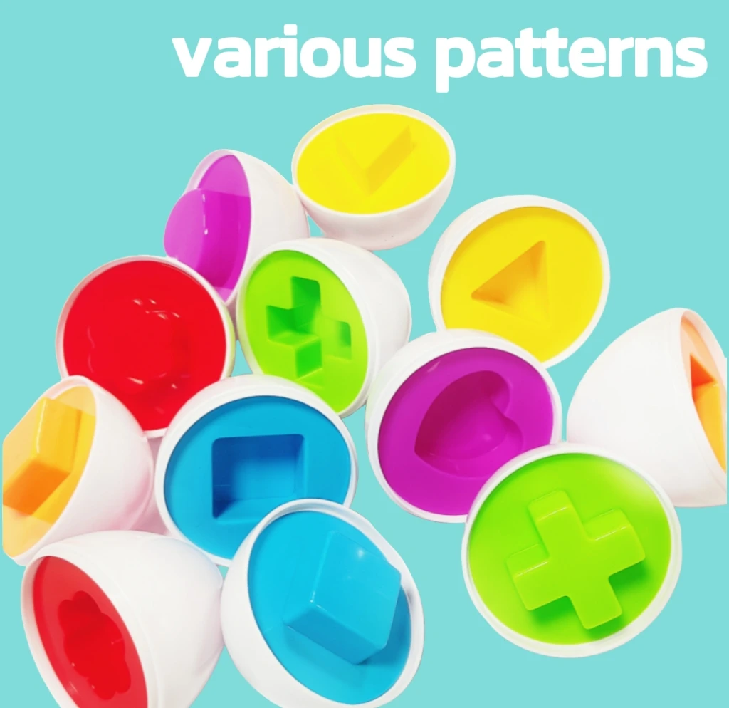Forma geometrica che abbina uova tortuose per bambini, educazione precoce, illuminazione, uova intelligenti, giocattoli per il riconoscimento dei colori