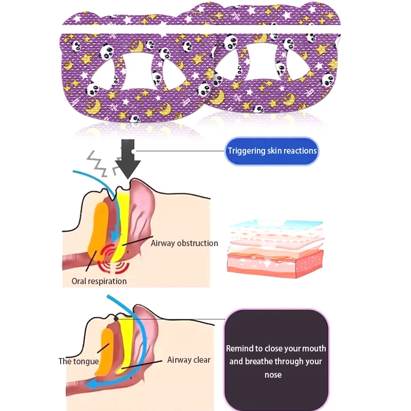 30pcs Anti-Snoring Stickers For Adult Night Sleep Lip Nose Breathing Improving Patch Mouth Correction Sticker Tape