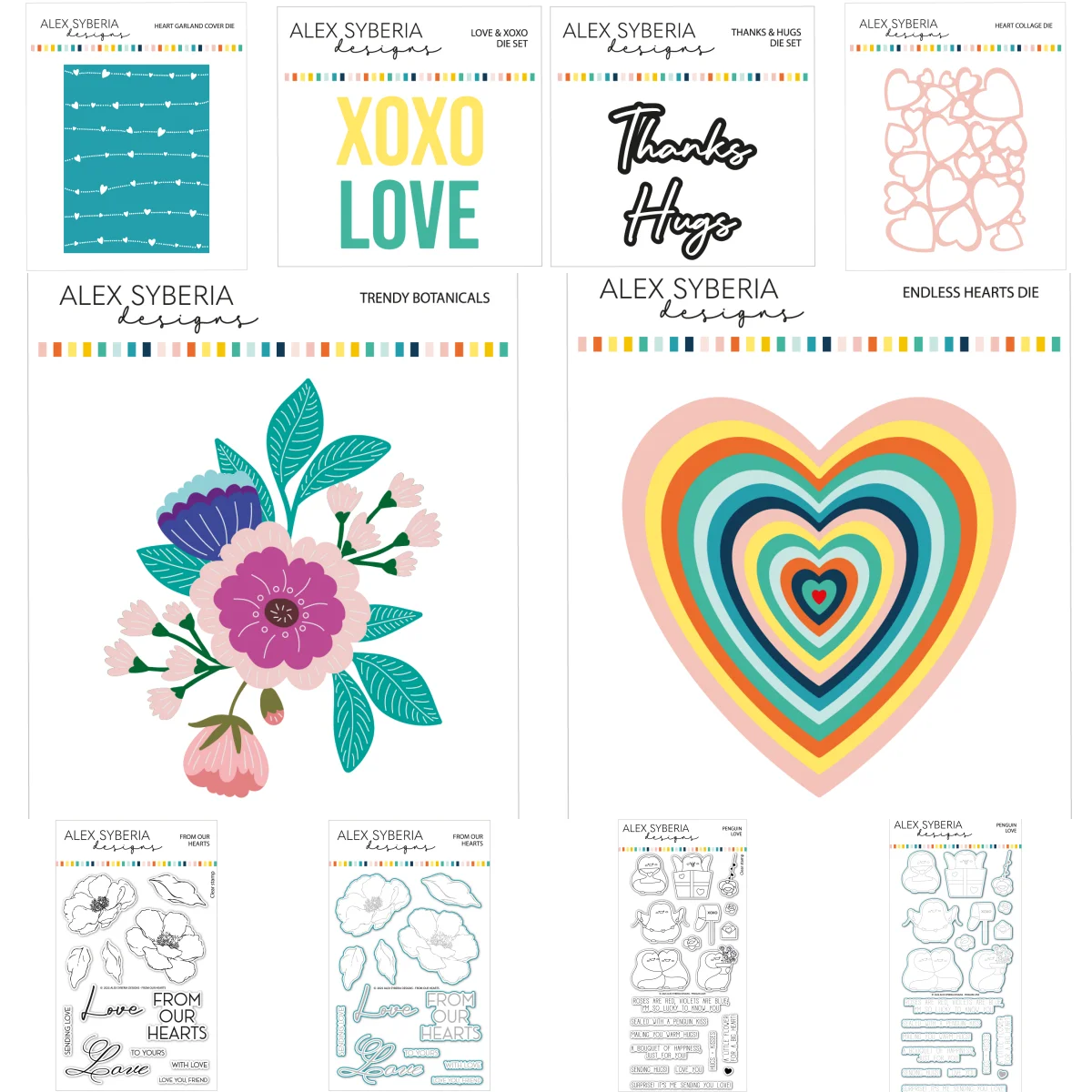 Craft Clearance Hearts Flower Love XOXO Penguin Metal Cutting Dies Clear Stamp DIY Make Card Scrapbook Embossed Paper Album 2025