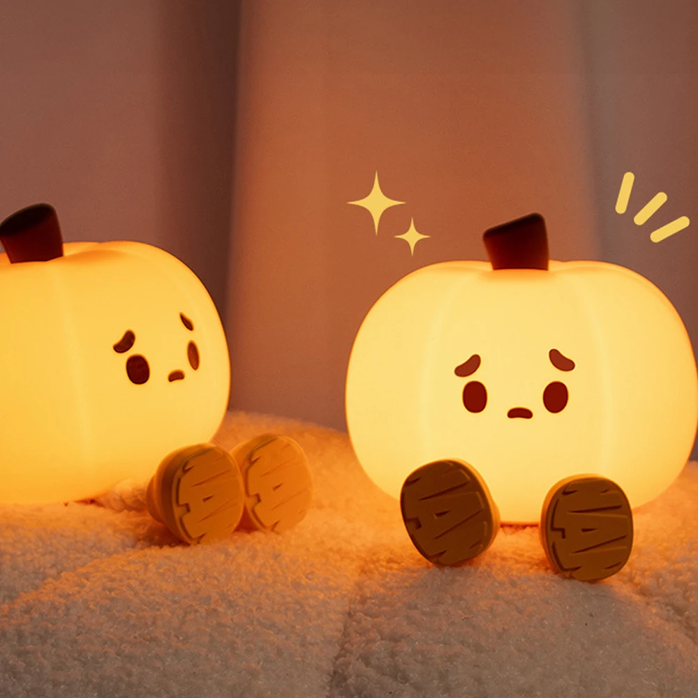 Cute Pumpkin Lamp Mini USB Ambient Light Mobile Phone Holder Bedroom Bedside Lamp LED Reading Lamp