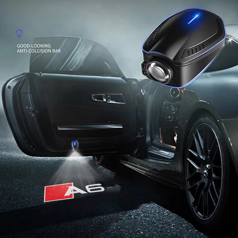 

2025 2 шт. HD светодиодные приветственные огни для дверей автомобиля для Audi A6 C5 C6 C7 C8 1997-2023 2018 2019 проектор Ghost Shadow Lamp авто аксессуары