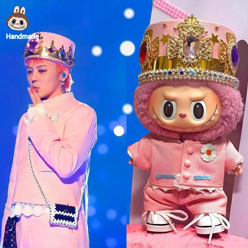 

In Stock15-17cm Labubu Clothing Doll Suit Gd Pink Crown Set Rose Set Diy Accessories Clothes Toy Gift Girl Korean Idol Fan Gift