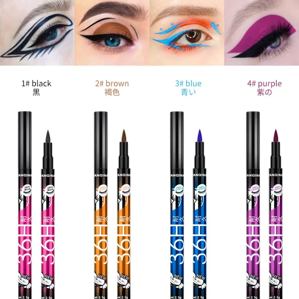 12 pz/set Eyeliner liquido matita Eyeliner impermeabile penna Eyeliner liquido a lunga durata trucco occhi ad asciugatura rapida cosmetico