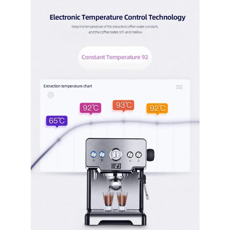 Máquina de café expresso semiautomática nova chegada comercial doméstico