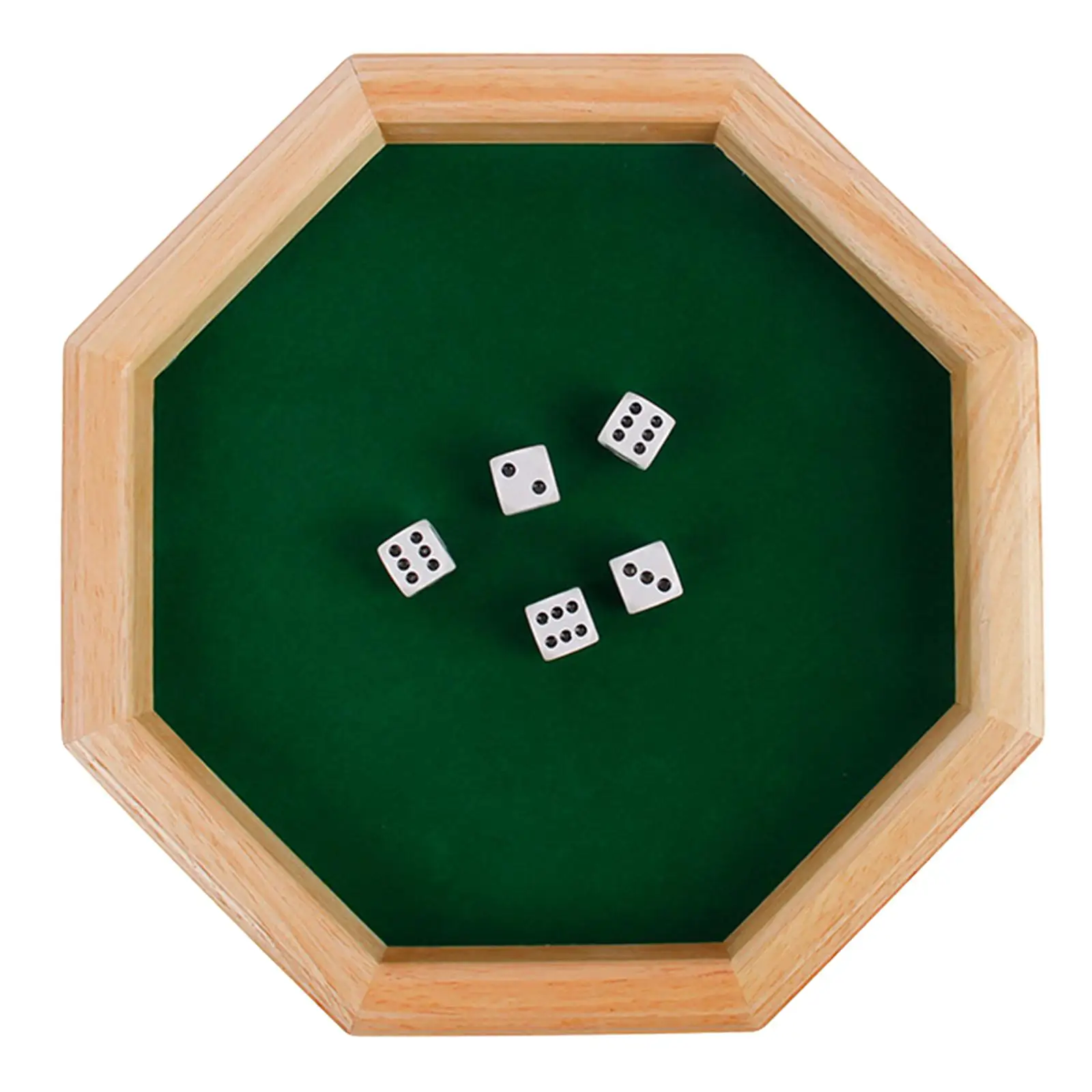 Octagonal Dice Tray Wooden/PU Dice Storage Box Board Game RPG Dice Box Key Wallet Coin Tray Desktop Storage Box