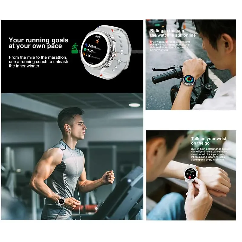 New Rotating Dial Men Woman's Smartwatch GPS Tracking 400mAh Battery Health Testing Sports Mode 1.43" AMOLED BT Call Smartwatch