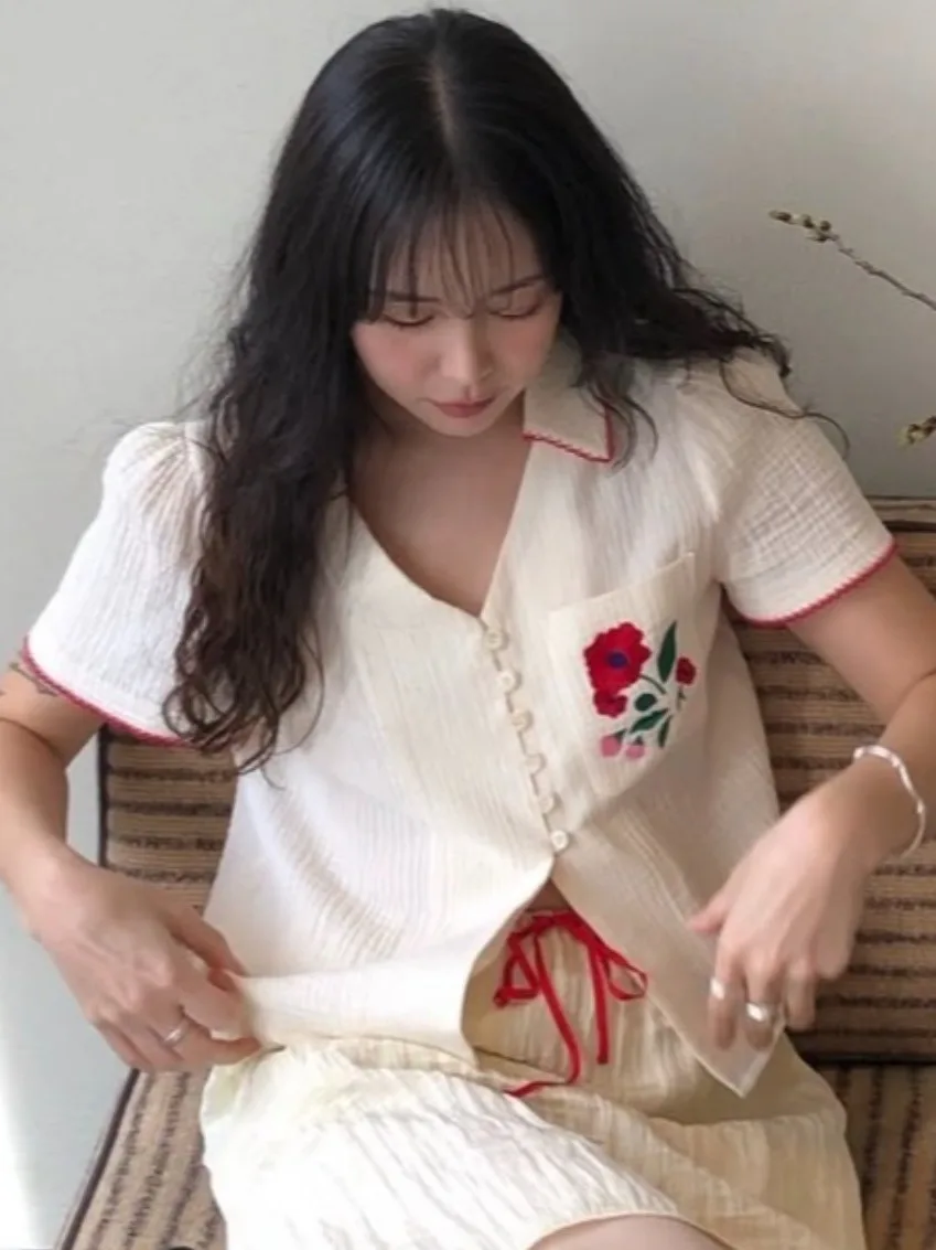 

Романтичный комплект: новая летняя женская юбка с вышивкой и цветочным узором, винтажный сетчатый комплект с юбкой миди для повседневной носки