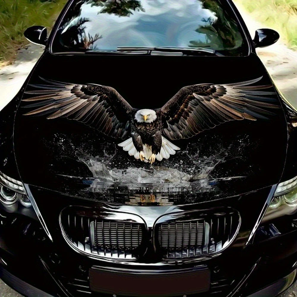 The Bald Eagle With Sharp Eyes Car Hood Wrap - PVC Decal Sticker For Trucks, Bonnets & Cars, Universal Fit, Stylish Graphic Desi