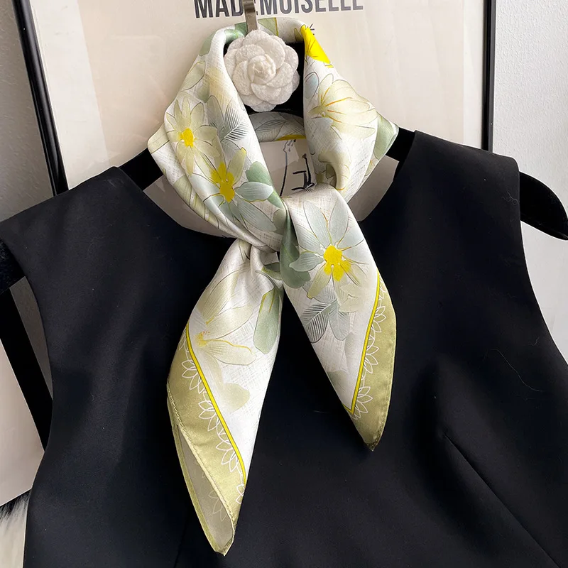 

New 100% Pure Silk Scarf Women Neck Hair Foulard Luxury High Quality Bandana Square Headband Hijab Poncho Scarves Pashmina шарф