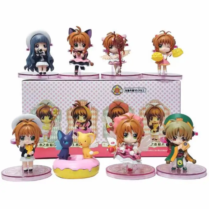 Boxed 1pcs random style 7CM Anime Card Captor SAKURA Q version Action figure PVC Model toys cake car Ornaments doll gifts