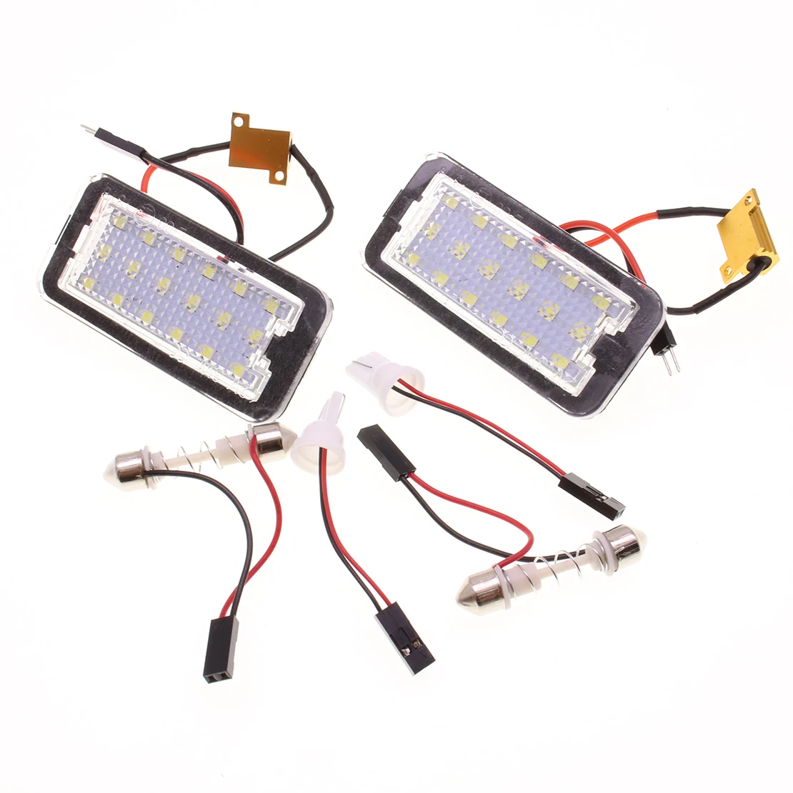 EIDRAN 2pcs Bright White Error Free LED Number License Plate lights Lamp For Fiat 500 500C