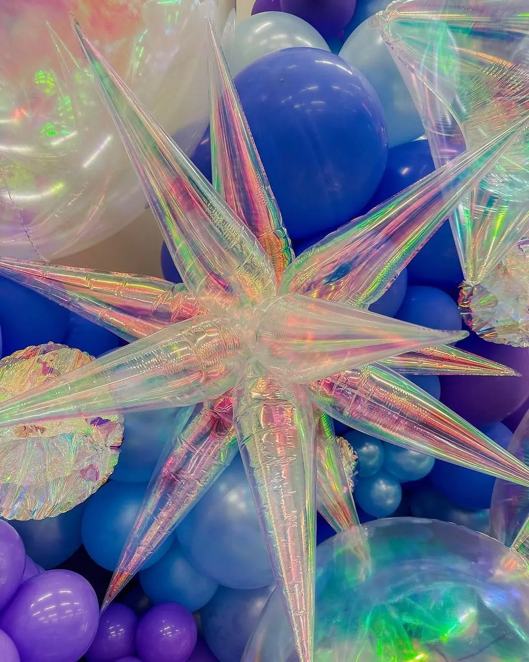 60/24/12 قطعة قزحي الألوان النجمي بالون انفجار ستار احباط بالونات مخروط سبايك بالونات لحفل الزفاف عيد ميلاد العازبة ديكور #3