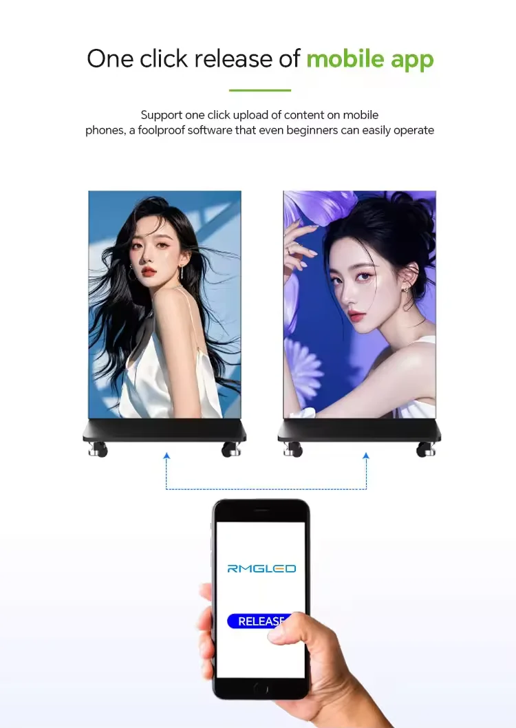 Schermo per poster a LED pieghevole elettronico GOB P2.5 per interni HD per display a LED per macchina pubblicitaria a LED per pubblicità portatile