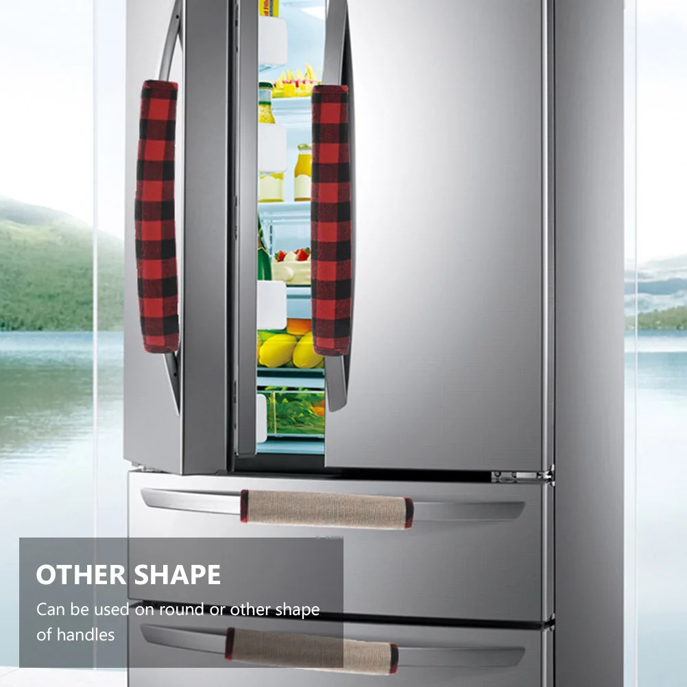 

3Pcs Refrigerator Handle Covers Fabric Washable Comfortable Fit All Kitchen Appliance Door Handles Oven Microwave Fridge
