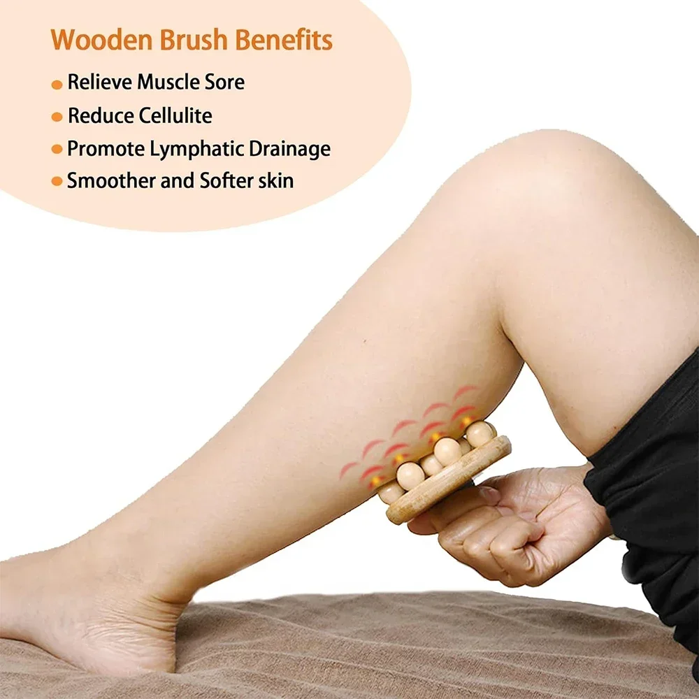 1Pcs Wooden Body Massage Brush Anti Cellulite Massager Wood Therapy Massage Tools for Lymphatic Drainage Body Shaping Tool