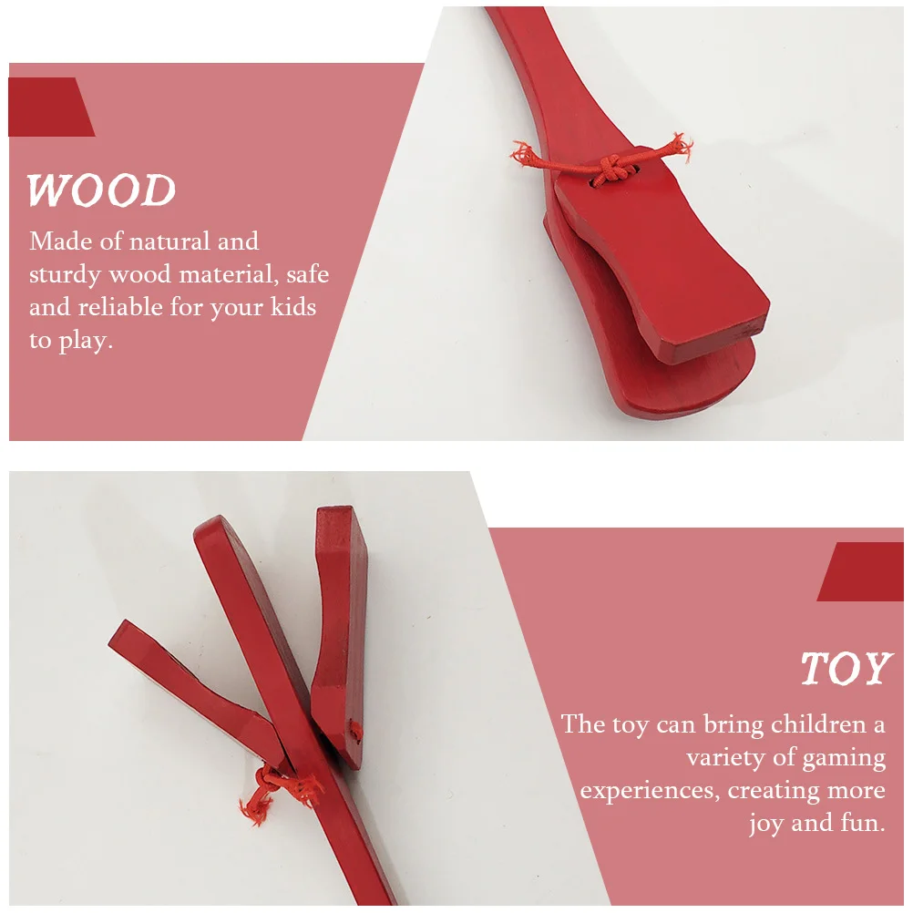 

Wooden Castanet Toy Handheld Bright Color Musical Learning Instrument for Kids Toddlers Baby Percussion Flapper Safe Reliable