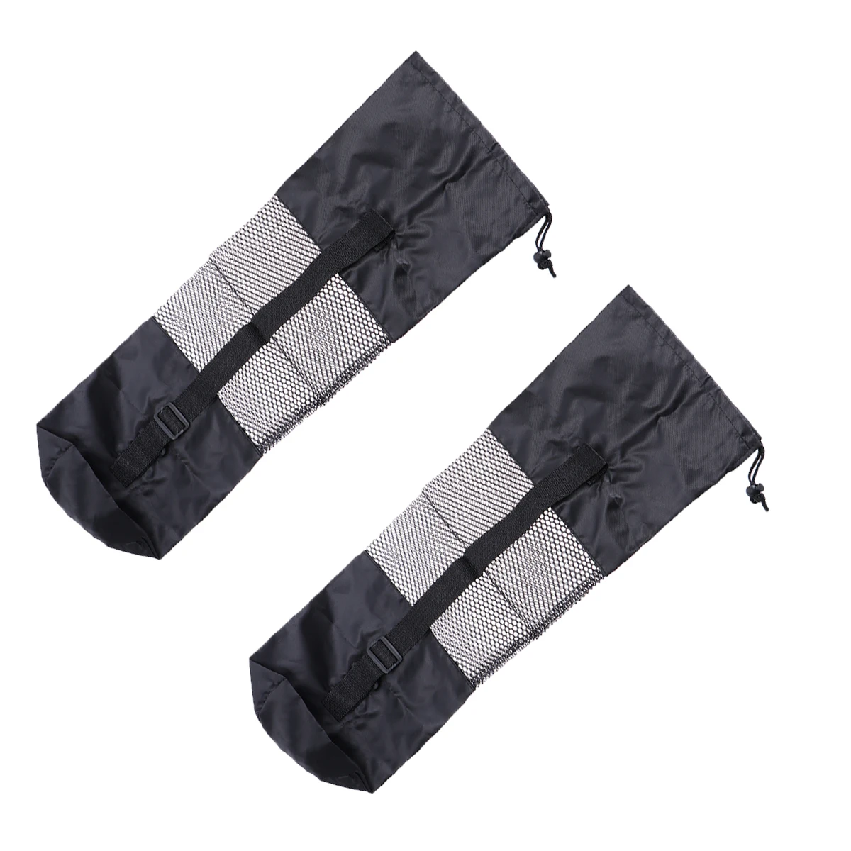 

2pcs Yoga Mat Storage Bag Mats Carrier Pocket Foldable Earth Tones Black Exercise Fitness Tote Sling Adjustable