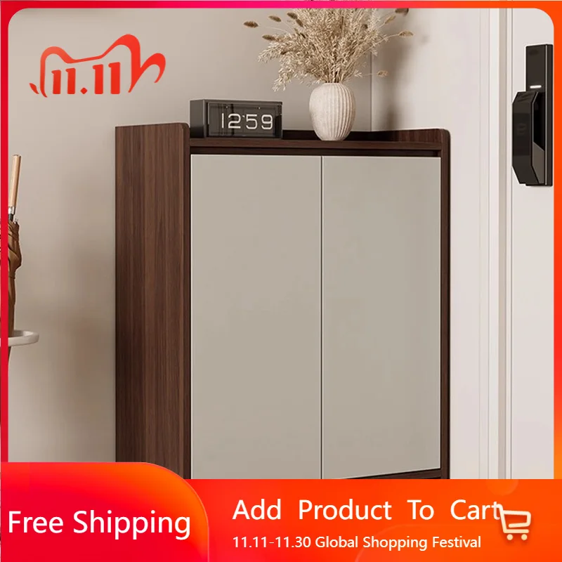 

Display Organizer Shoe Cabinet Storage Mobile Living Room Wooden Luxury Designer Shoe Shelf Slippers Zapatero Home Furniture