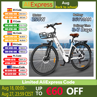 VARUN VARC7008 Electric Bicycle 250W Powerful Motor 36V10AH Lithium Battery Adult Electric Bike 700C*35C inch Tire Travel E-bike