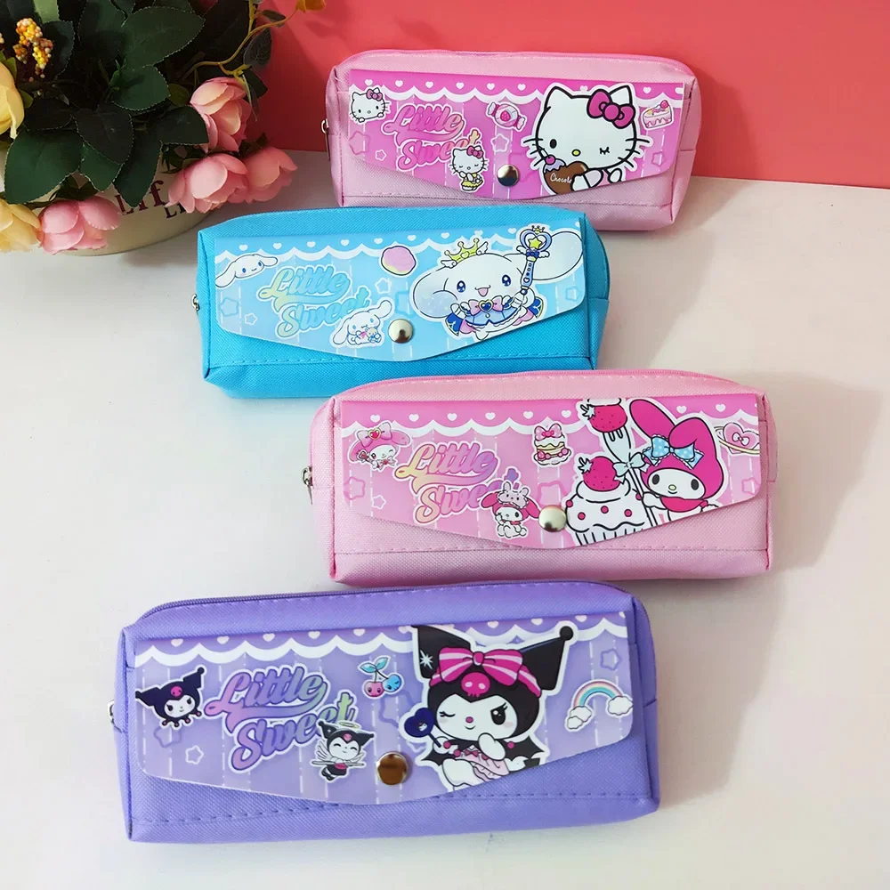 

Sanrio Kawaii Hello Kitty Student Pencil Case My Melody Kuromi Anime Cartoon Cute Exquisite School Zipper Stationery Storage Bag