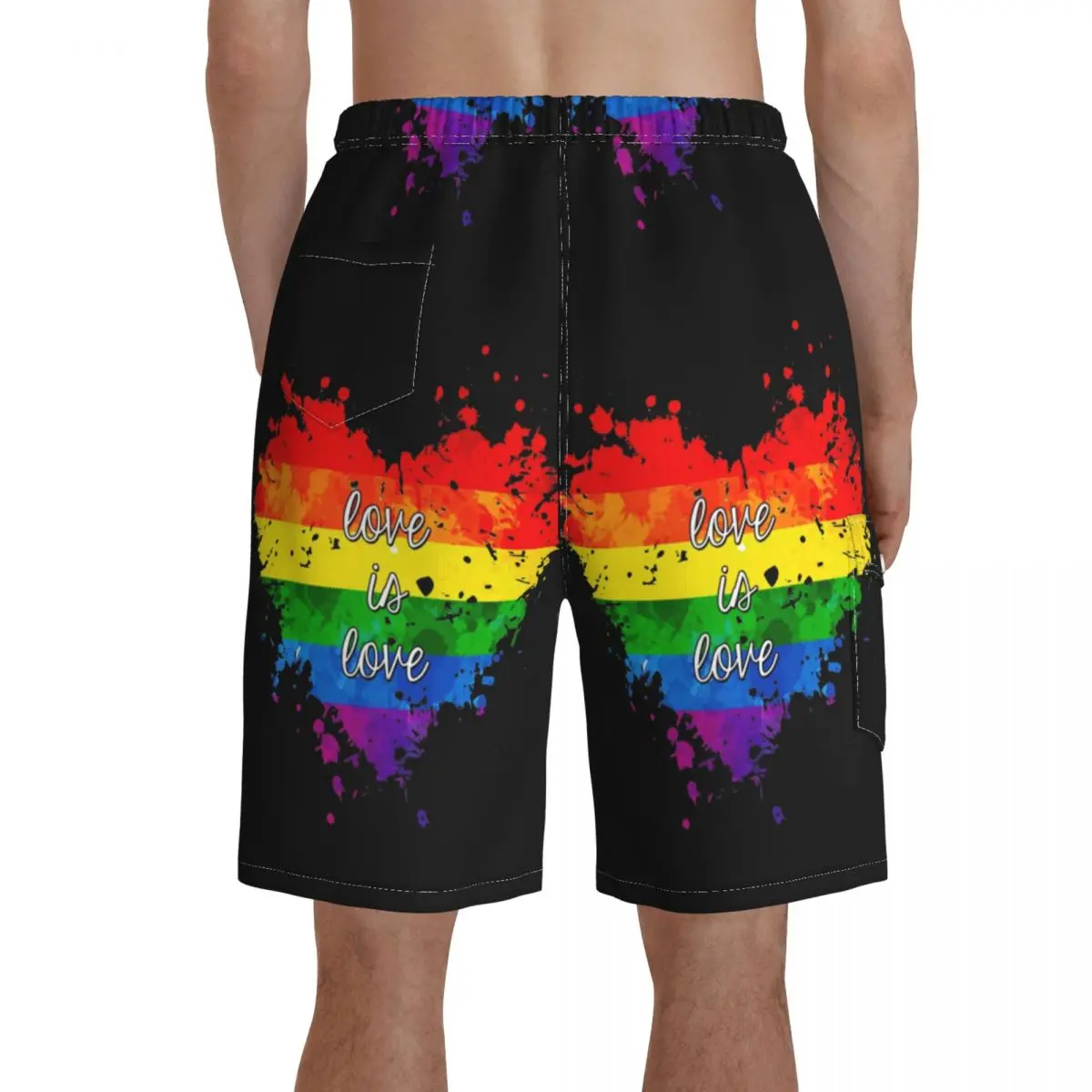 Love Is Love-pantalones cortos Gay Lgbt para hombre, pantalones cortos de tabla bonitos, bañadores de talla grande con estampado en caliente