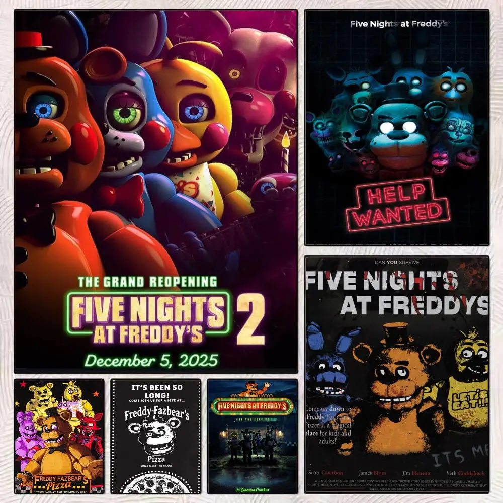 Fnaf Five-nights-At-Freddys Classic Poster Perfect Sticker Self Adhesive Art Designed for Home Dining Office Spaces